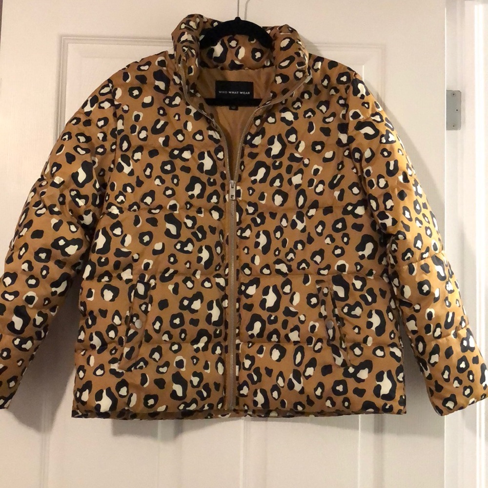 Leopard bomber jacket, size M